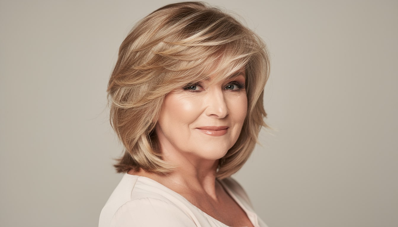 découvrez notre coupe mi-longue dégradée effilée avec frange, spécialement conçue pour les femmes de 60 ans. adoptez un style tendance et moderne qui sublime votre visage et rajeunit votre apparence.