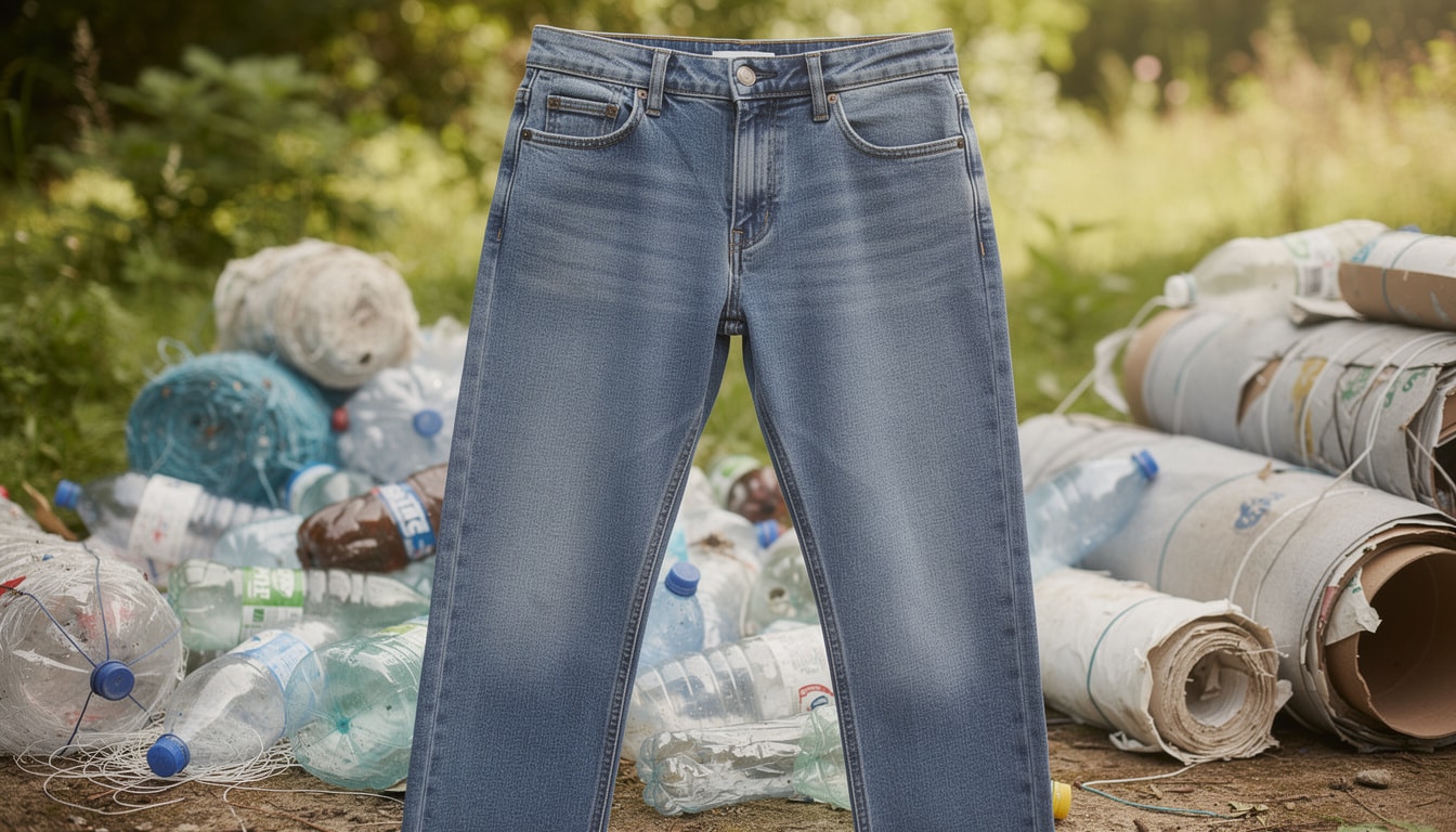 découvrez notre démarche d'innovation textile avec la conception de jeans éco-responsables fabriqués à partir de déchets plastiques, alliant style, durabilité et respect de l'environnement.
