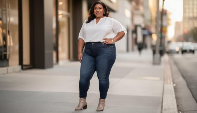découvrez nos conseils pour choisir le jean idéal qui sublimera les formes des femmes rondes et mettra en valeur votre silhouette avec élégance.