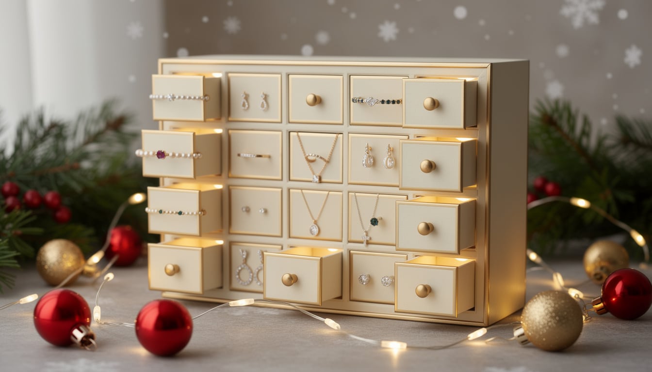 découvrez notre calendrier de l’avent bijoux, rempli de surprises scintillantes pour illuminer vos fêtes et rendre chaque jour de décembre magique et inoubliable.
